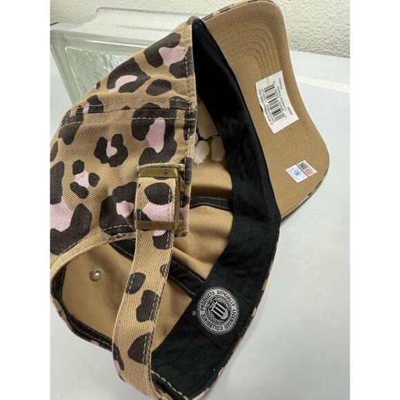 Clemson Tigers '47 Khaki Pink Leopard Paw Print Hat Cap Bagheera Clean Up - Picture 3 of 5